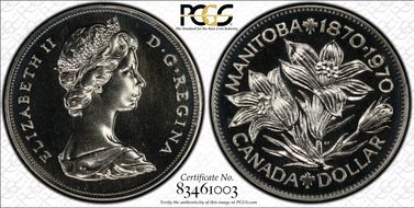 1970 $1 Manitoba Ni PL67