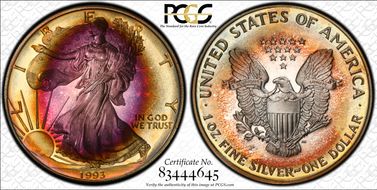 1993-P $1 Silver Eagle PR67DCAM