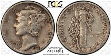 1945-S 10C Micro S XF40