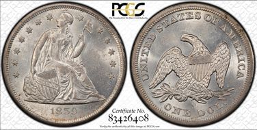 1859-O $1 MS62