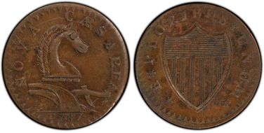 1787 NJ 1/2P Serpent Head AU53BN