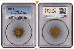 1949-D 5 Pfg PR66