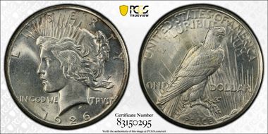 1926 $1 VAM 1A, Broken Wing MS63