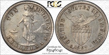 1907-S/S 10C Allen-8.02a AU53