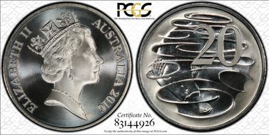 2016 20C Frosted Uncirculated Maklouf Obverse MS69