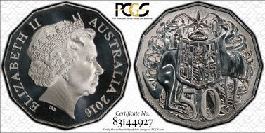 2016 50C Frosted Uncirculated MS69