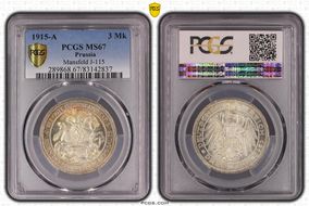 1915-A 3 Mk Mansfeld J-115 MS67