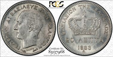 1883-A 20 Lep MS65