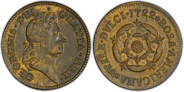 1722 Penny Rosa Americana, VTILEDVLC MS63