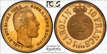 1869 Carolin KM-716  Au MS64