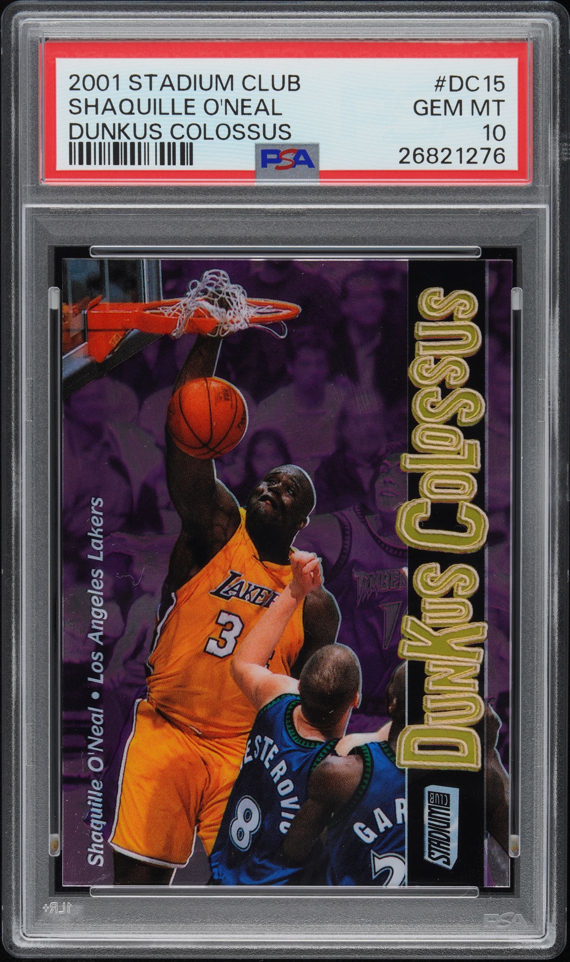 2001 Topps STADIUM CLUB DUNKUS COLOSSUS #DC15 Shaquille O'Neal front