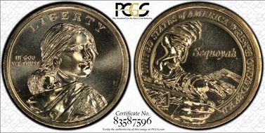 2017-D $1 Native American, Position A MS66