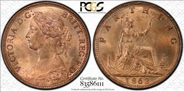 1862 1/4D S-3958 Small 8 MS65RD