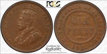 1927 (m) 1D Indian obverse XF40BN