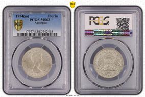 1954(m) Florin KM-54  Ag MS63