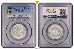 1943(m) Florin KM-40  Ag MS64