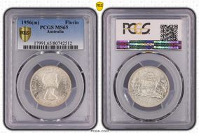 1956(m) Florin KM-60  Ag MS65