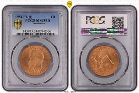 1951-PL (L) 1D KM-43 MS63RD