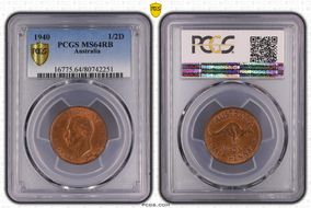 1940 1/2D MS64RB