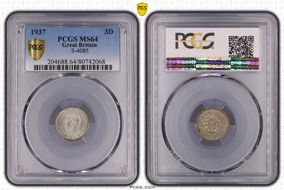 1937 3D S-4085 Shield on Rose MS64