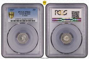 1937 3D S-4085 Silver Shield on Rose PR66