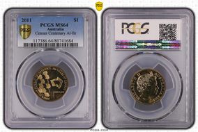 2011 $1 Census Centenary Al-Br MS64