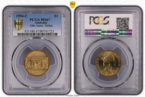 1994-C $1 10th Anniv. Dollar MS67