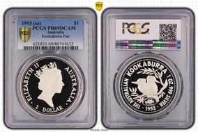 1993 $1 Kookaburra Ag  Sydney Opera Privy PR69DCAM