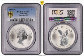 1995-C $1 Kangaroo RE Ag MS69