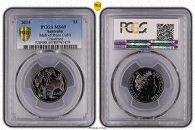 2014 $1 Mob of Roos CuNi  Colorized MS69