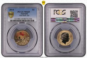 2014 $1 Red Bull Ant Colorized MS69