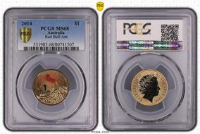 2014 $1 Red Bull Ant Colorized MS68