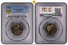 2011 $1 Presidents Cup Al-Bronze MS66