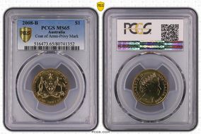 2008-B $1 Coat of Arms-Privy Mark MS65