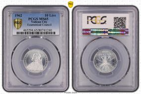 1962 10 Lire Ecumenical Council MS65