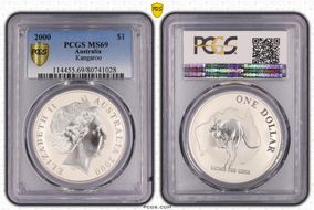 2000 $1 Kangaroo Ag MS69