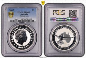 2002 $1 Kookaburra Ag MS68