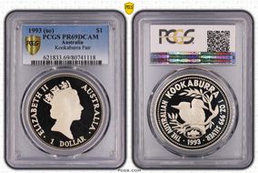 1993 $1 Kookaburra Ag  Sydney Opera Privy PR69DCAM