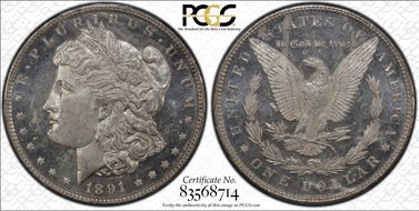 1891 $1 MS63+ DMPL