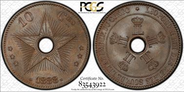 1888 10C KM-4 MS65BN