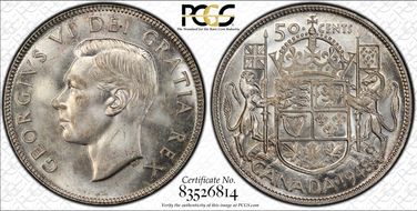 1948 50C Narrow Date MS64+ 