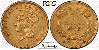 1858 G$1 AU58
