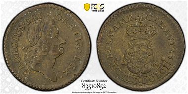 1723 1/2P Rosa Americana, Crowned AU53