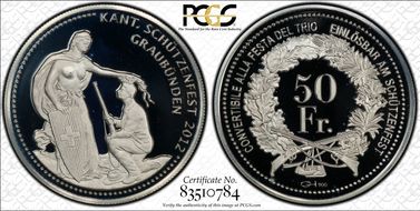 2012  50 Fr Graubünden Haberling-87a TRIO Ag RE PR68DCAM