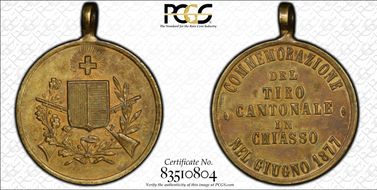 1877 Medal Chiasso R-1364 AU58