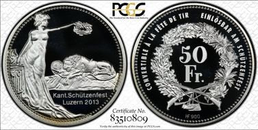 2013 HF 50 Fr Luzern Haberling-89a PR70DCAM