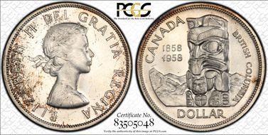1958 S$1 British Columbia MS63