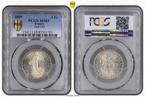 1899 2 Fr Gad-532 F-266 MS65