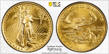 1987 $10 Gold Eagle MS69
