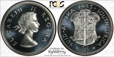 1953 2 Shil PR67CAM